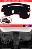 Renault Megane 2 İçin Uygun Torpido Koruma Halısı Siyah Kenar Renk Kırmızı