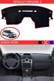 Renault Megane 4 İçin Uygun Torpido Koruma Halısı Siyah Kenar Renk Mavi