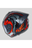 Typhoon Reptile Kırmızı Kapalı Kask (FİT KALIP) (ECE 22.06)