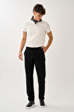 Regular Fit Beli Lastikli Keten Pantolon