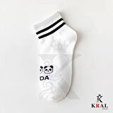  Kadın Erkek Sevimli Panda (5 ÇİFT) Kolej Model Pamuklu Terletmez Çorap Seti