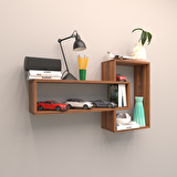 ALYA DUVAR RAF SET HARELİ CEVİZ (MAT)