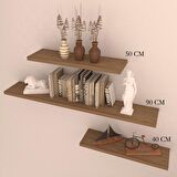 3 LÜ RAF SET ( 90 - 50 - 40 ) HARELİ CEVİZ (MAT)