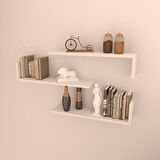 3 LÜ L RAF SET (  60 CM )  BEYAZ ( PARLAK )