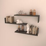 3 LÜ L RAF SET (  60 CM )  ANTRASİT ( MAT )