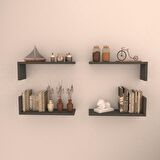 4 LÜ L RAF SET (  45 CM )  ANTRASİT ( MAT )