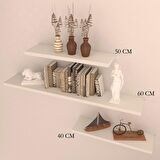 3 LÜ RAF SET ( 60 - 50 - 40 ) BEYAZ ( MAT )