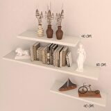 3 LÜ GİZLİ BAĞLANTILI RAF SET ( 80 - 40 - 40 ) BAMBU ( MAT )