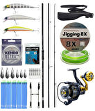 YekOutdoor Yüksek Performans Okuma Ceymar Surf 4,30 m 100-250 gr 3 Parça Surf Kamışı&Okuma Salina SA-8000A Olta Makinesi