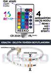 5mt Şerit Animasyonlu Tak Çalıştır Kumandalı Trafolu Rgb Şerit Işık Aydınlatma Parti Led