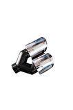 90 Mm. Dışı Tam Krom Sol Çift Çıkış Akrapovic Egzoz Ucu Eksoz