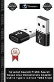 Seyahat Aparatı Pratik Aparat Küçük Araç Dönüştürücü Adaptör Usb to Type-C 3.0 Usb YD68 Siyah