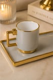 2 Kişilik Gold Detaylı Kahve Sunum Fincan Takımı