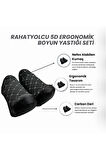 RahatYolcu 5D Ergonomik Boyun Yastığı Seti 2 Adet Siyah Gri