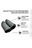 Rahatyolcu 5d Ergonomik Boyun Yastığı Seti 2 Adet Gri Siyah