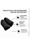 Rahatyolcu 5d Ergonomik Boyun Yastığı Seti 2 Adet Siyah Kırmızı