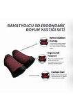 RahatYolcu 5D Ergonomik Boyun Yastığı Seti 2 Adet Kırmızı