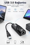 Özel Seri Cihaz İnternet Bağlantı Ethernet Dönüştürücü USB 3.0 Çevirici Adaptörü YD74 Siyah