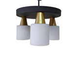 RİOLİGHT MODERN SİYAH ÜÇLÜ OPAL CAMLI SARKIT