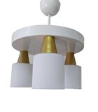 RİOLİGHT MODERN BEYAZ ÜÇLÜ OPAL CAMLI SARKIT ÇAP:30 CM