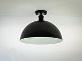 RİOLİGHT RETRO SİYAH İÇİ BEYAZ TEKLİ METAL PLOFONYER AVİZE ÇAP: 30CM