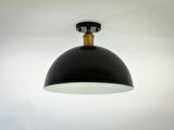 RİOLİGHT RETRO SİYAH İÇİ BEYAZ TEKLİ METAL PLOFONYER AVİZE ÇAP: 40CM