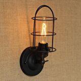 RİOLİGHT RETRO SİYAH METAL KAFES APLİK