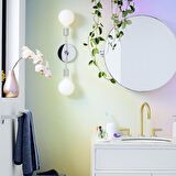RİOLİGHT RETRO İKİLİ KROM METAL DUVAR APLİK