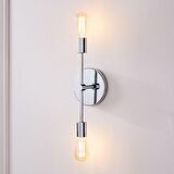 RİOLİGHT RETRO İKİLİ KROM METAL DUVAR APLİK