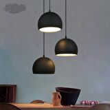RİOLİGHT RETRO RUSTİK SİYAH İÇİ BEYAZ 3XE27 DUYLU METAL SARKIT AVİZE TABAN ÇAPI:30CM
