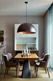 RİOLİGHT MODERN SİYAH İÇİ BAKIR TEKLİ METAL SARKIT AVİZE ÇAP:30CM