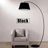 RİOLİGHT RETRO RUSTİK SİYAH KUMAŞ BAŞLIK MAFSALLI METAL LAMBADER KÖŞE LAMBASI ŞAPKA ÇAPI:45CM