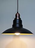 RİOLİGHT RETRO,RUSTİK,MODERN BAKIR DUYLU SİYAH İÇİ GOLD MUTFAK,ODA,CAFE METAL SARKIT AVİZE ÇAP:30CM