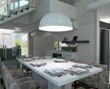 RİOLİGHT RETRO,RUSTİK,MODERN BEYAZ MUTFAK,ODA,CAFELER İÇİN TEKLİ METAL SARKIT AVİZE ÇAP:40CM