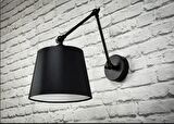 RİOLİGHT RETRO,RUSTİK SİYAH HAREKETLİ KUMAŞ BAŞLIK SİYAH ÜÇ MAFSALLI METAL GÖVDE AKROBAT APLİK