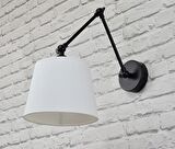 RİOLİGHT RETRO,RUSTİK BEYAZ HAREKETLİ KUMAŞ BAŞLIK SİYAH ÜÇ MAFSALLI METAL GÖVDE AKROBAT APLİK