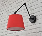 RİOLİGHT RETRO,RUSTİK KIRMIZI HAREKETLİ KUMAŞ BAŞLIK SİYAH ÜÇ MAFSALLI METAL GÖVDE AKROBAT APLİK