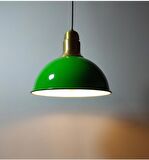 RİOLİGHT MODERN1,RUSTİK,VİNTAGE SALON, ODALAR İÇİN YEŞİL İÇİ BEYAZ TEKLİ METAL SARKIT AVİZE ÇAP:30CM