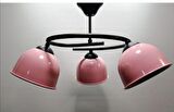 RİOLİGHT BEBEK,ÇOCUK,GENÇ ODASI İÇİN PEMBE BAŞLIK 3XE27 DUYLU SARKIT METAL AVİZE