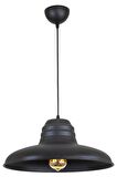 RİOLİGHT RETRO 1,RUSTİK,MODERN SİYAH MUTFAK,ODALAR,CAFELER İÇİN TEKLİ METAL SARKIT AVİZE ÇAP:33CM