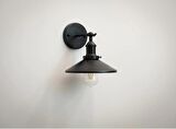 RİOLİGHT RETRO,RUSTİK,VİNTAGE SİYAH 1XE27 DUYLU METAL DUVAR APLİK ŞAPKA ÇAPI:23CM