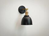 RİOLİGHT RETRO,VİNTAGE 1,RUSTİK ESKİTME MAFSAL,TİJ SİYAH BAŞLIK 1XE27 DUYLU TEKLİ METAL DUVAR APLİK