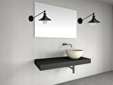 RİOLİGHT RETRO,RUSTİK,VİNTAGE SİYAH 1XE27 METAL DUVAR APLİK ŞAPKA ÇAPI:23CM NOT:1ADET FİYATIDIR