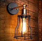 RIOLİGHT VİNTAGE,RETRO,RUSTİK MAFSALLI SİYAH HAREKETLİ KAFES BAŞLIK YATAK BAŞI APLİK 1ADET FİYATIDIR