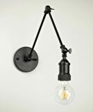 RİOLİGHT RETRO1,MODERN1 SİYAH 1XE27 DUYLU ÜÇ MAFSALLI METAL AKROBAT DUVAR APLİK