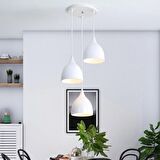 RİOLİGHT RETRO12,RUSTİK,VİNTAGE BEYAZ 3XE27 DUYLU METAL SARKIT AVİZE TABAN ÇAPI:30CM