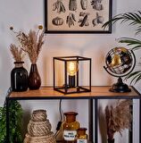 RİOLİGHT MODERN11, RETRO,VİNTAGE,RUSTİK SİYAH 1XE27 DUYLU KÜP METAL 20CMX20CM ABAJUR