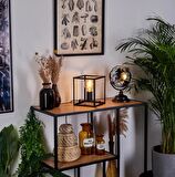 RİOLİGHT MODERN11, RETRO,VİNTAGE,RUSTİK SİYAH 1XE27 DUYLU KÜP METAL 20CMX20CM ABAJUR