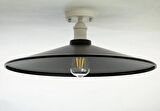 RİOLİGHT RETRO,RUSTİK,VİNTAGE SİYAH BAŞLIK 1XE27 DUYLU METAL PLOFONYER AVİZE ŞAPKA ÇAPI:38CM
