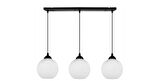 RİOLİGHT MODERN,RETRO2,VİNTAGE OPAL CAMLI 3XE27 SIRALI SİYAH METAL GÖVDE MASA ÜSTÜ SARKIT AVİZE